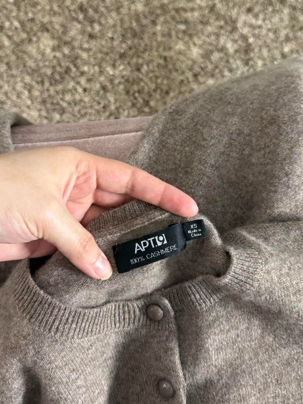 Y2k preppy twee girly grunge muted brown toned soft cashmere cardigan - Picture 5 of 5